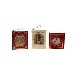 Kurt S Adler Vintage Christmas Miniature Book Ornaments Set of 3